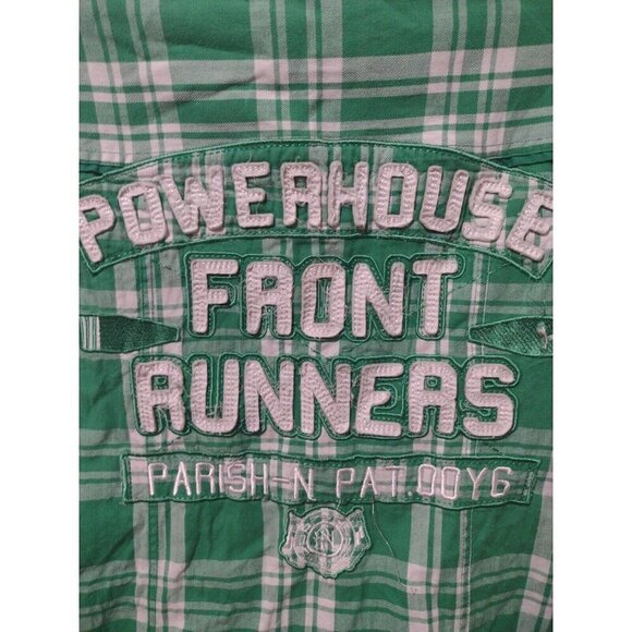 Men's Parish Nation Embroidered Logo Green 4XL Button Shirt Cotton L/S - Picture 8 of 13